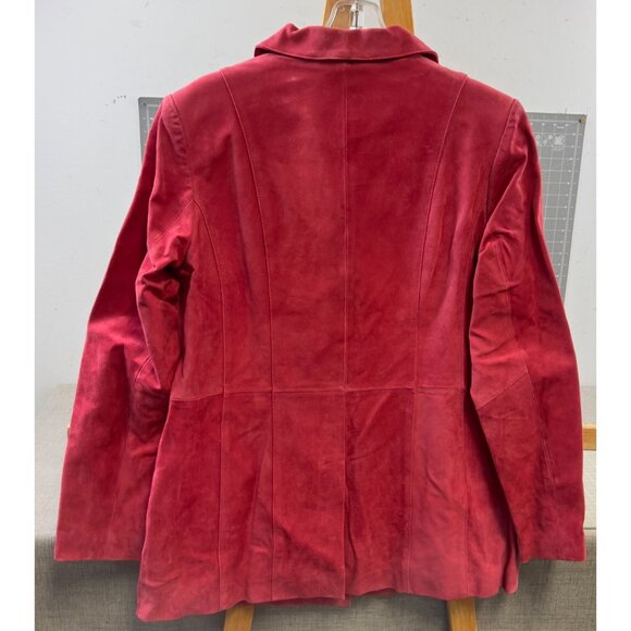 Dialogue Women's Suede Leather Blazer Jacket Red Sz Medium NOS W/Tags - Picture 5 of 8